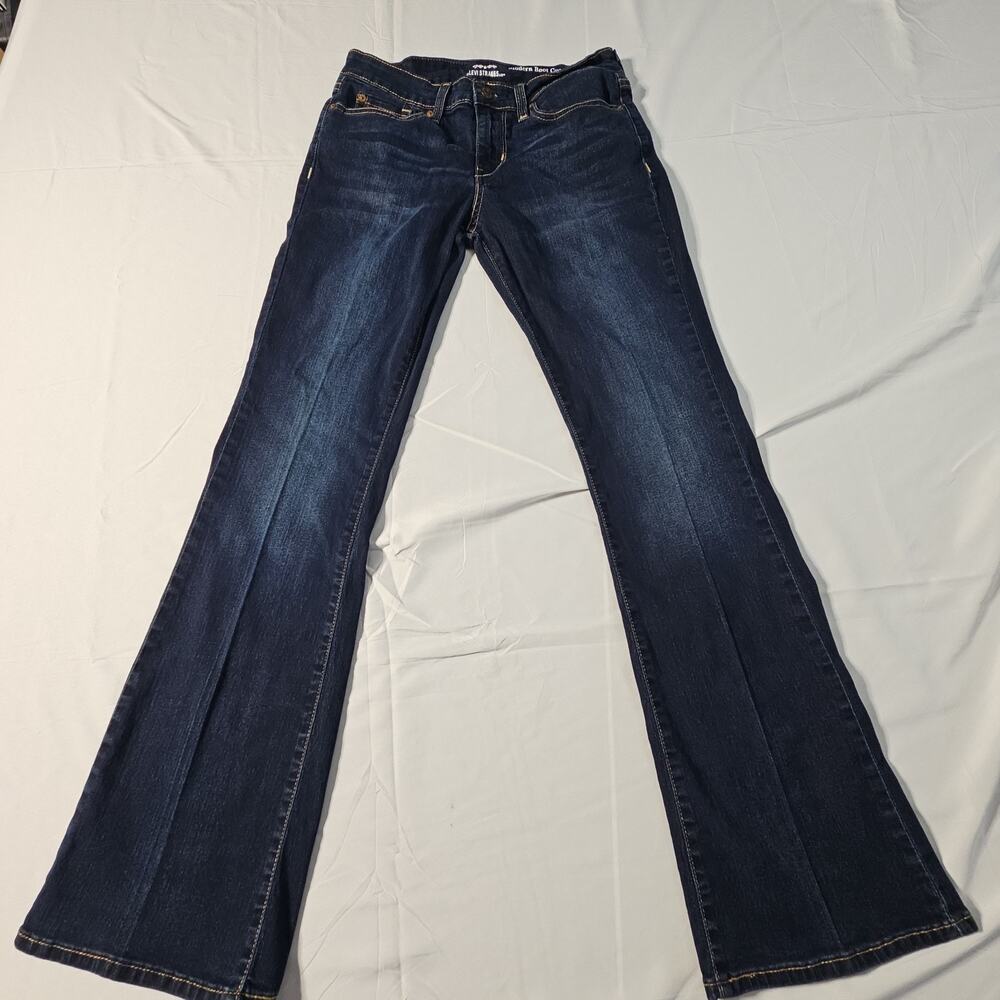 Signature Levi Strauss Womens Modern Boot Cut Jeans Dark Wash Stretch Denim 6M